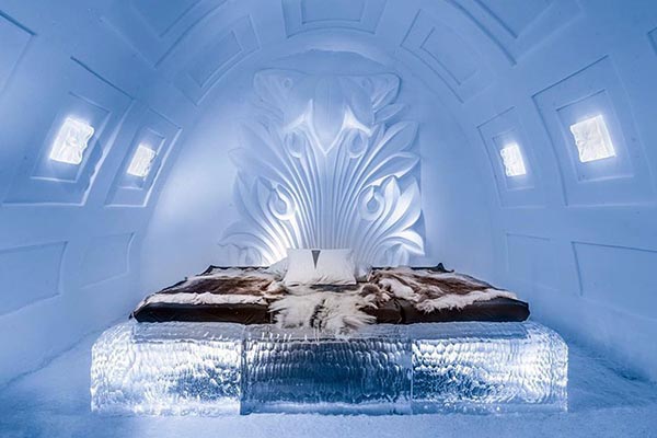 Phòng nghỉ bên trong Ice Hotel