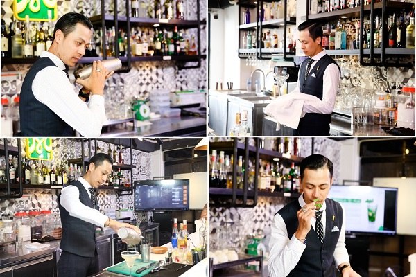 hình ảnh quy trình kỹ thuật pha chế cocktail 