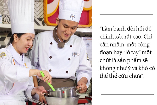 hình ảnh lớp thực hành làm bánh của sinh viên CET