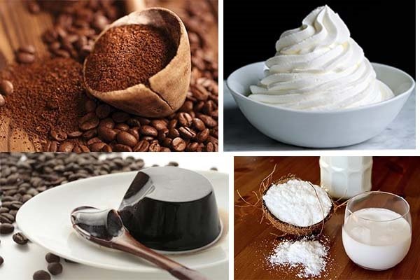 nguyên liệu làm cappuccino dừa milk foam