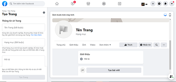 thông tin cơ bản cho fanpage