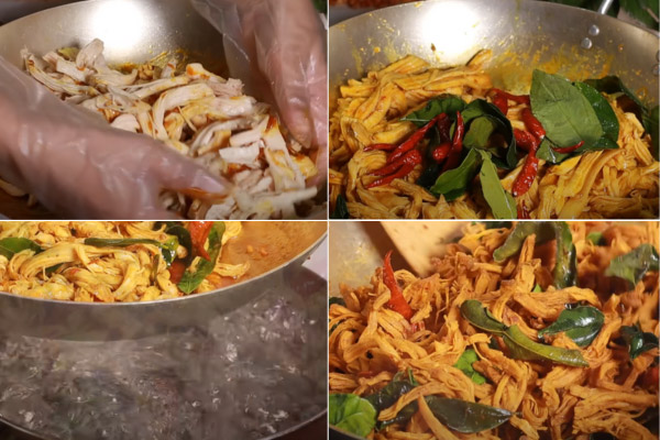 Khô gà lá chanh sau khi hoàn thành