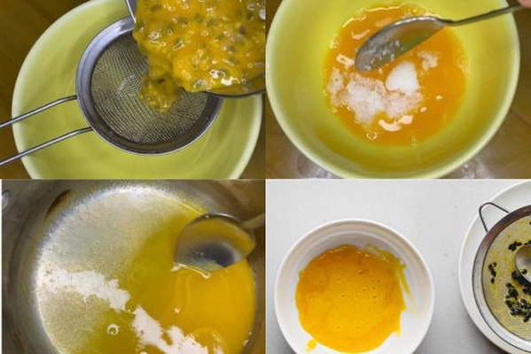 Lọc hạt và tiến hành làm phần thạch chanh dây.