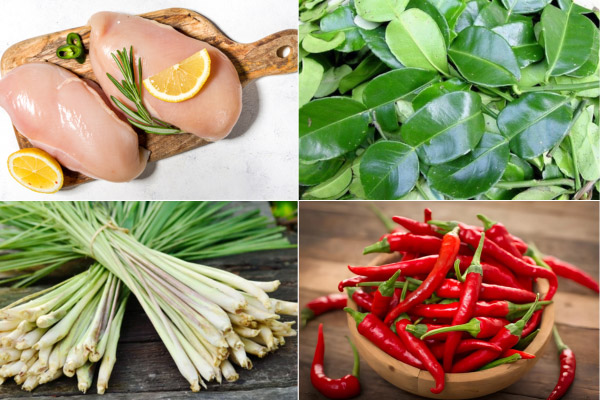 Nguyên liệu để làm khô gà lá chanh thơm ngon