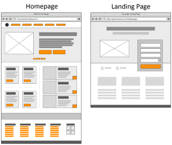 phân biệt website landing page