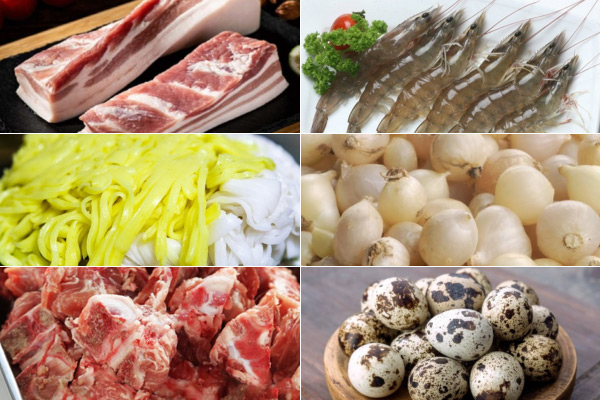 Nguyên liệu để nấu mì Quảng thơm ngon
