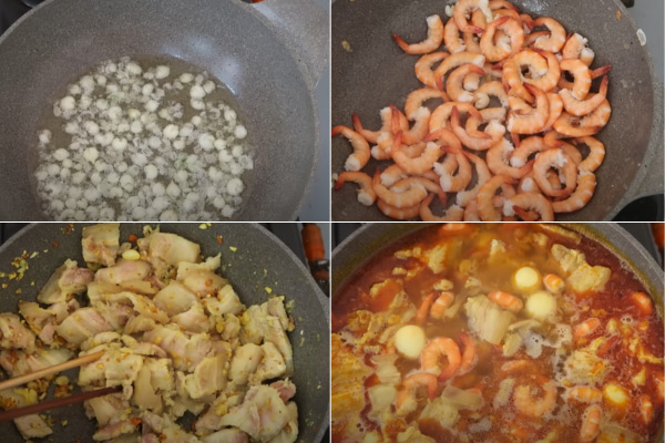 Xào Nhân Tôm Thịt